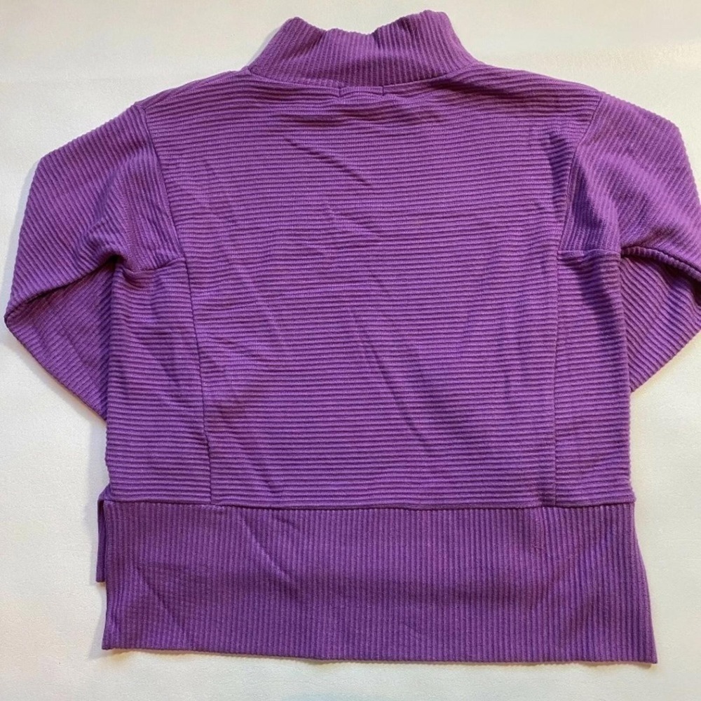 NWOT Melloday Size SP Purple Ribbed Boxy Oversized Mock Neck‎ Sweater